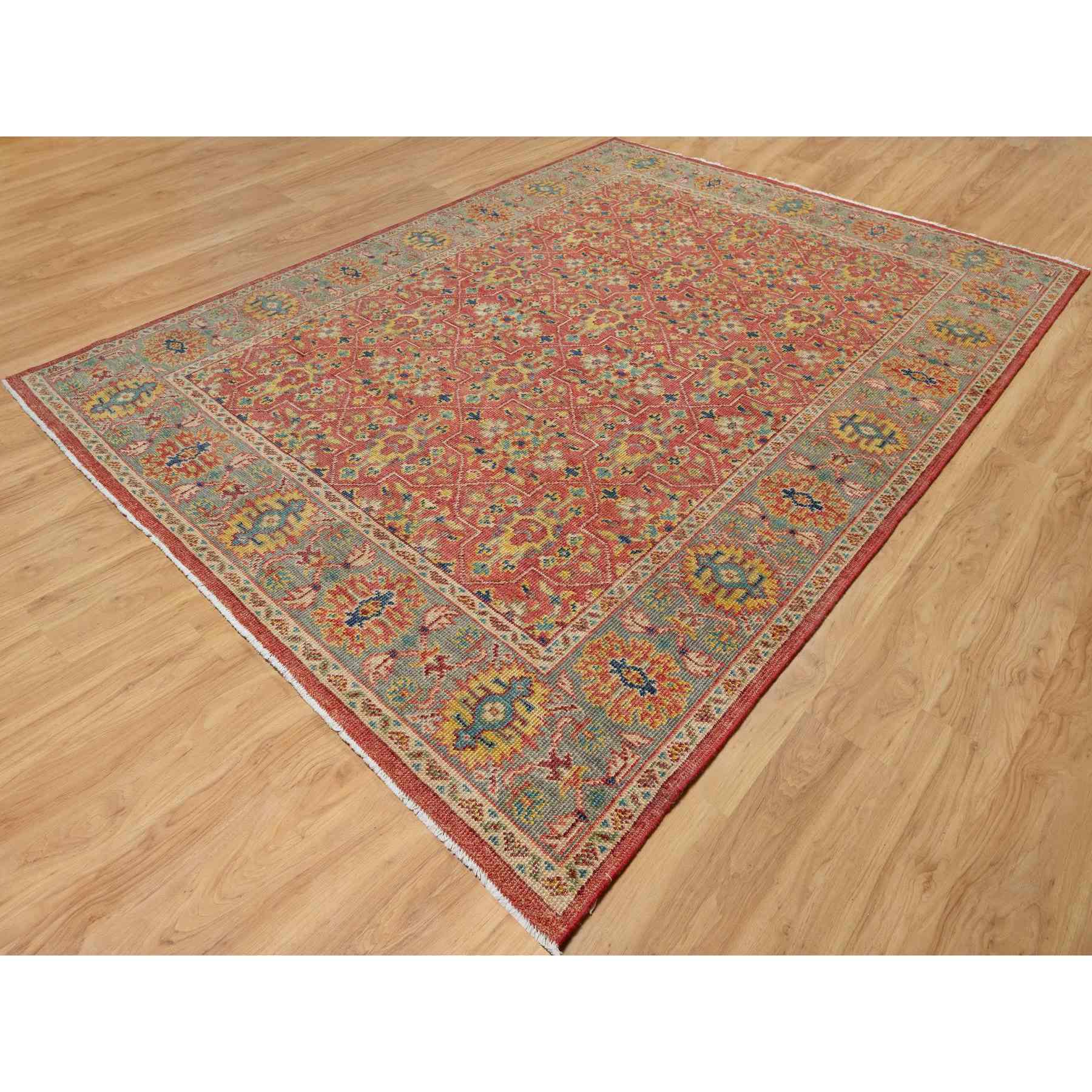 Oushak-And-Peshawar-Hand-Knotted-Rug-454785