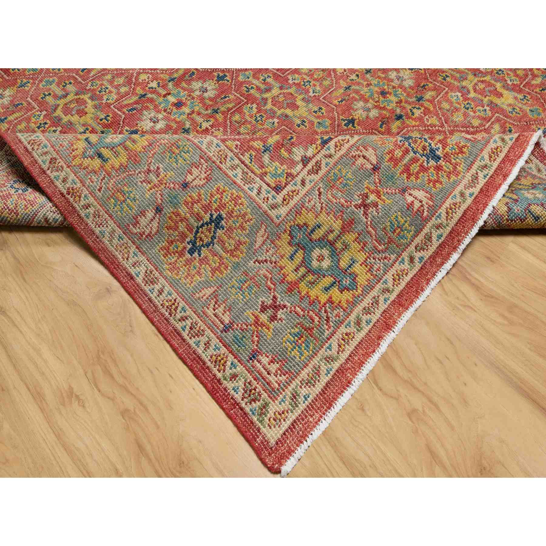 Oushak-And-Peshawar-Hand-Knotted-Rug-454785