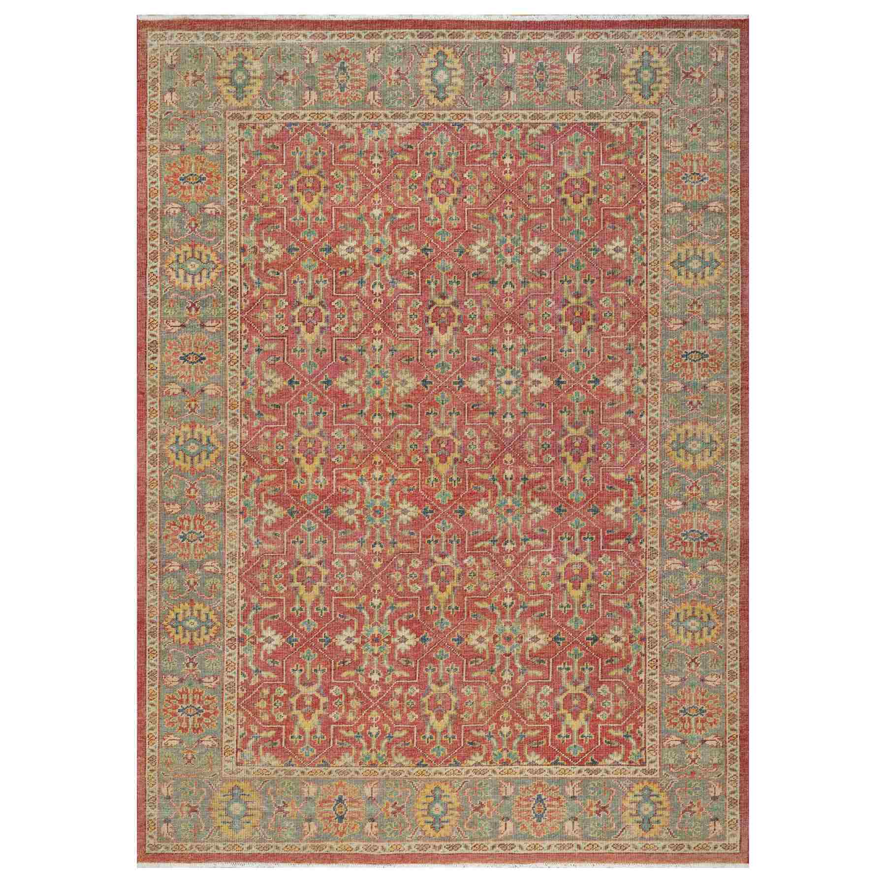 Oushak-And-Peshawar-Hand-Knotted-Rug-454800