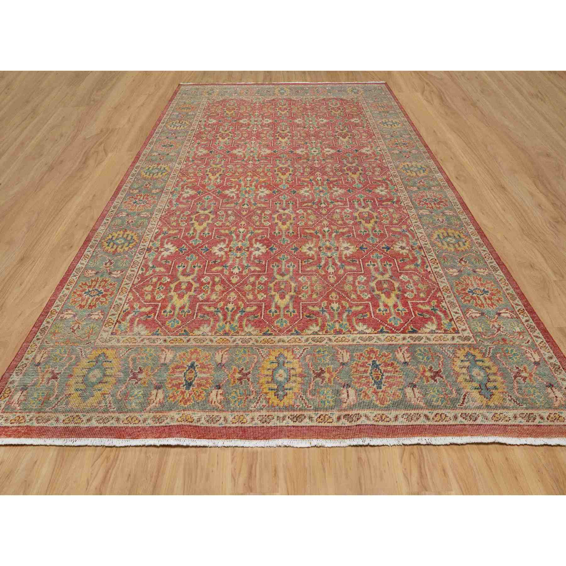 Oushak-And-Peshawar-Hand-Knotted-Rug-454800