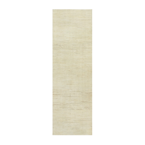 Apple Blossom White, Lori Buft Gabbeh Plain Design, Luxurious Wool, Soft to The Touch Hand Knotted, Runner Oriental Rug