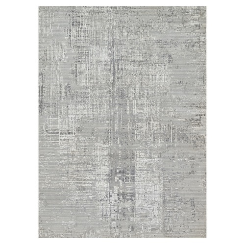 Sterling Gray, Undyed Natural Wool, Hand Knotted, Modern Design, Hand Spun, Oriental Rug