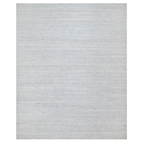 Misty Gray, Modern Striae Design, Tone on Tone, Lush and Plush, Pure Wool, Hand Loomed, Oversized, Oriental Rug