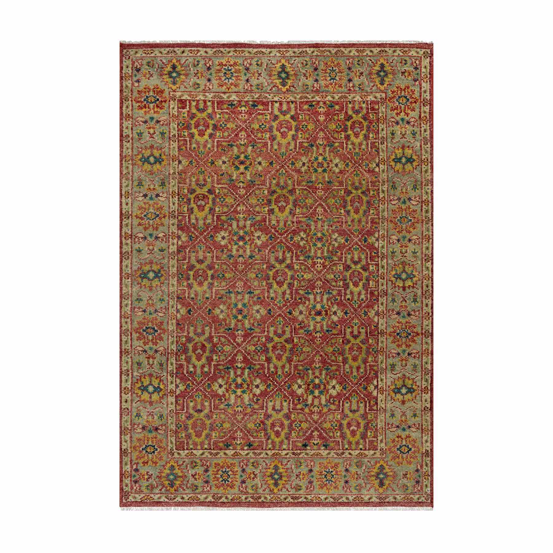 Oushak-And-Peshawar-Hand-Knotted-Rug-455660