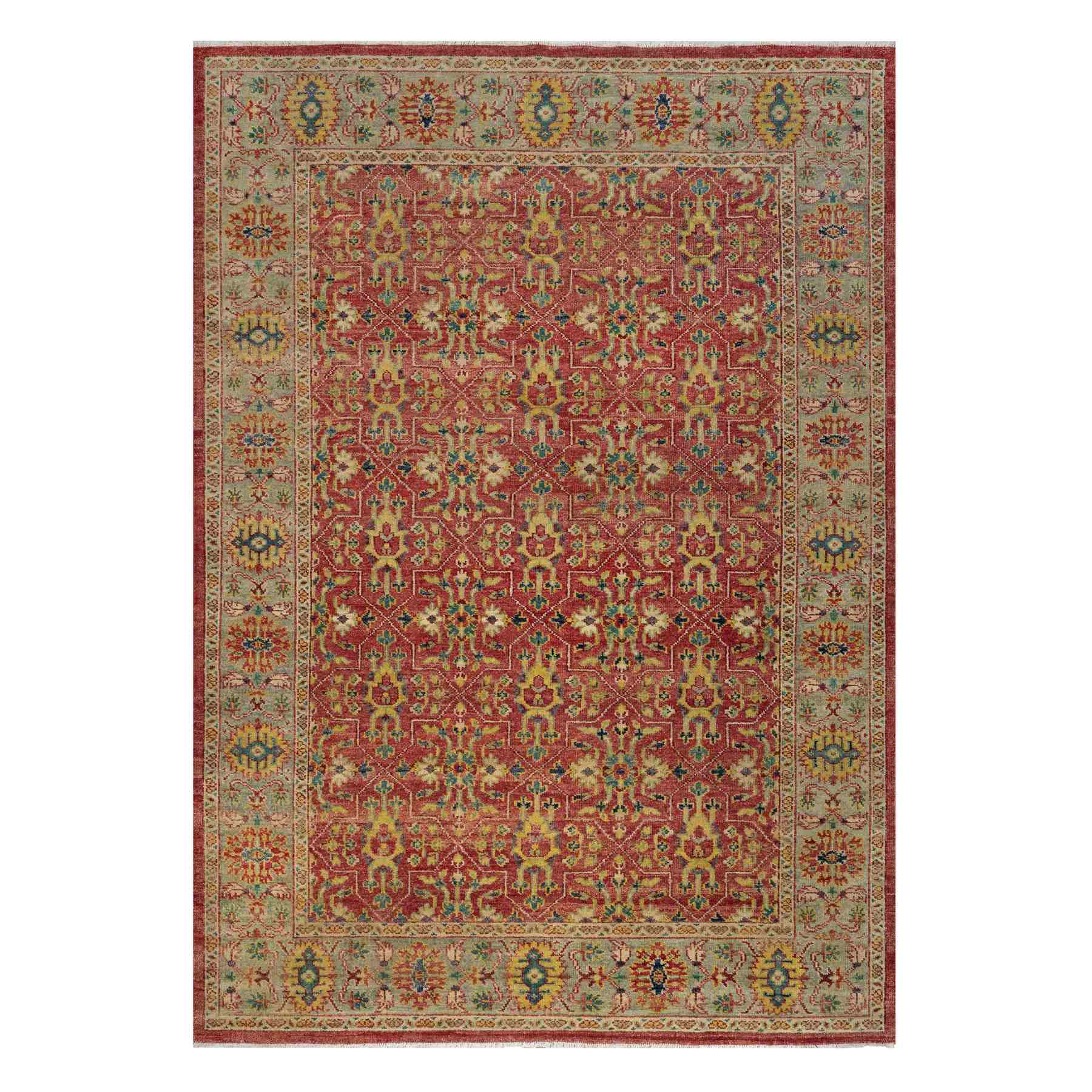 Oushak-And-Peshawar-Hand-Knotted-Rug-455870