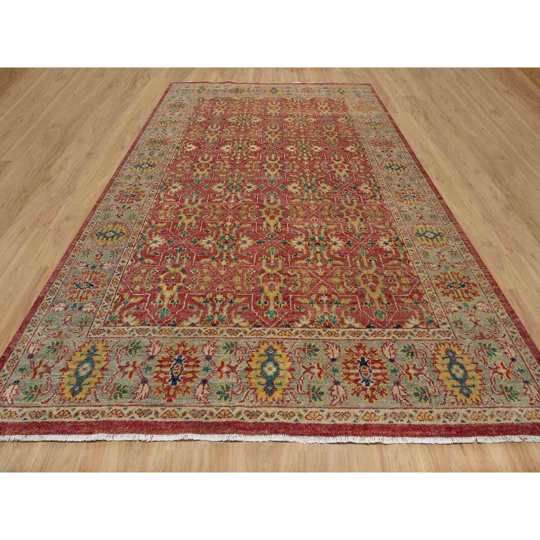 Oushak-And-Peshawar-Hand-Knotted-Rug-455870