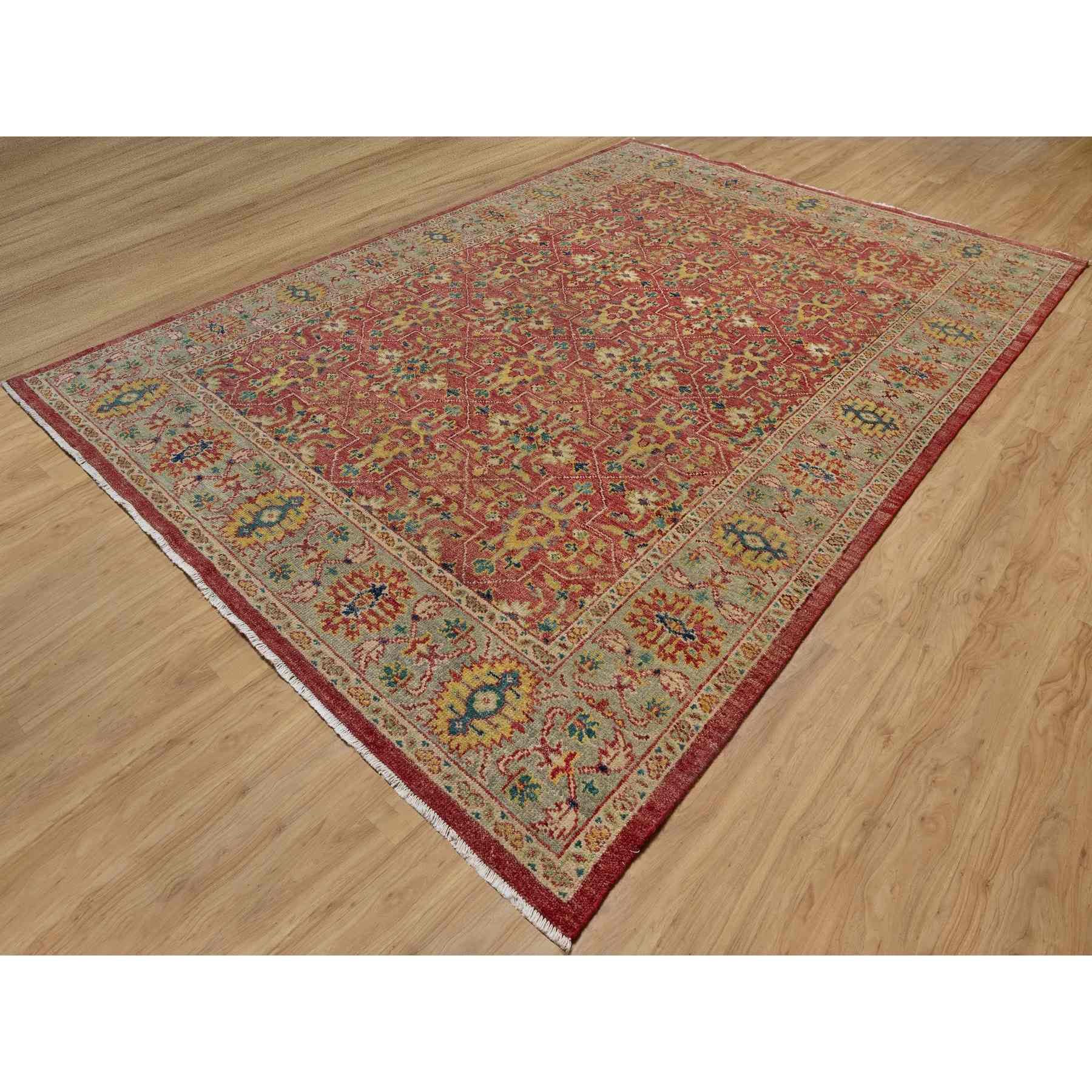 Oushak-And-Peshawar-Hand-Knotted-Rug-455870