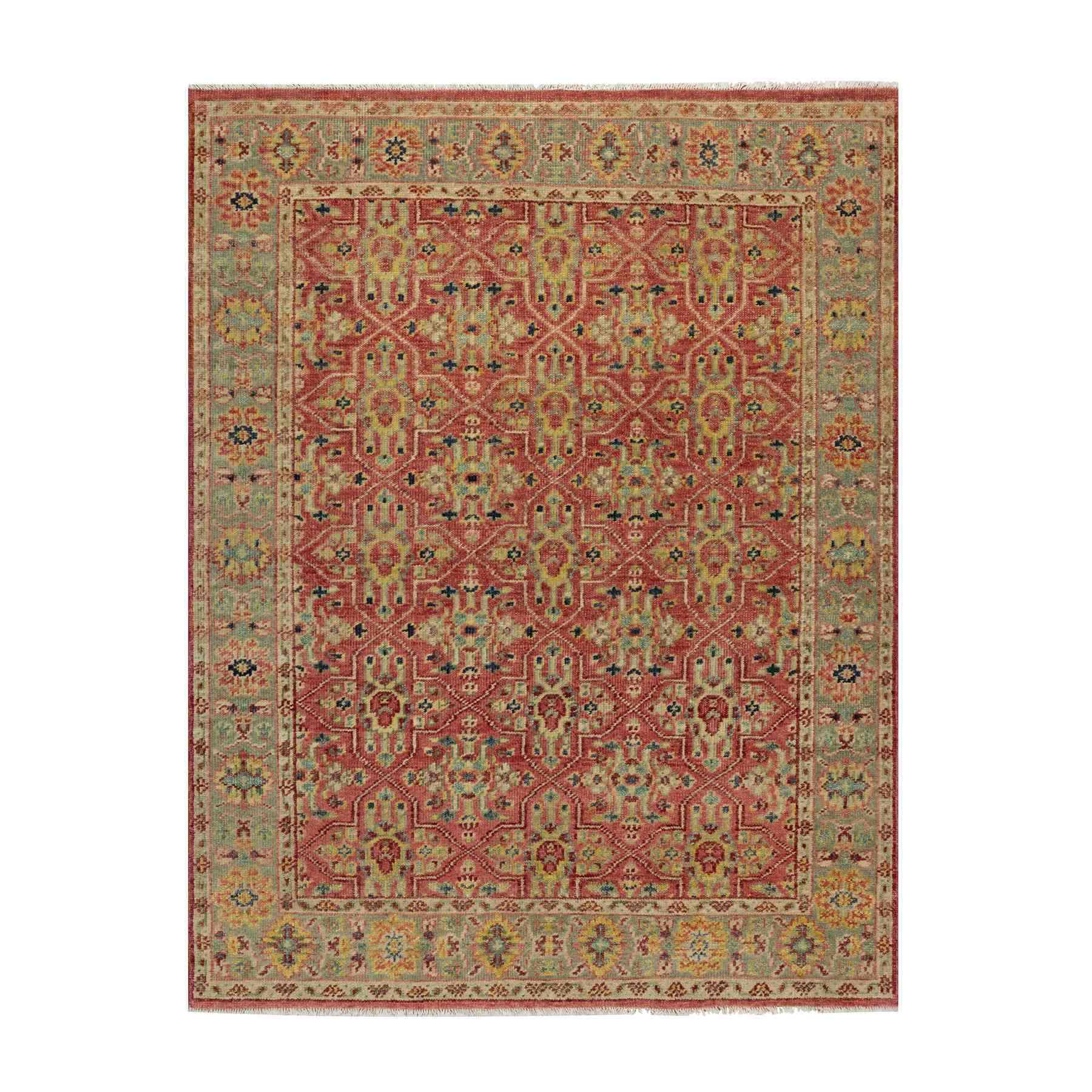 Oushak-And-Peshawar-Hand-Knotted-Rug-456420