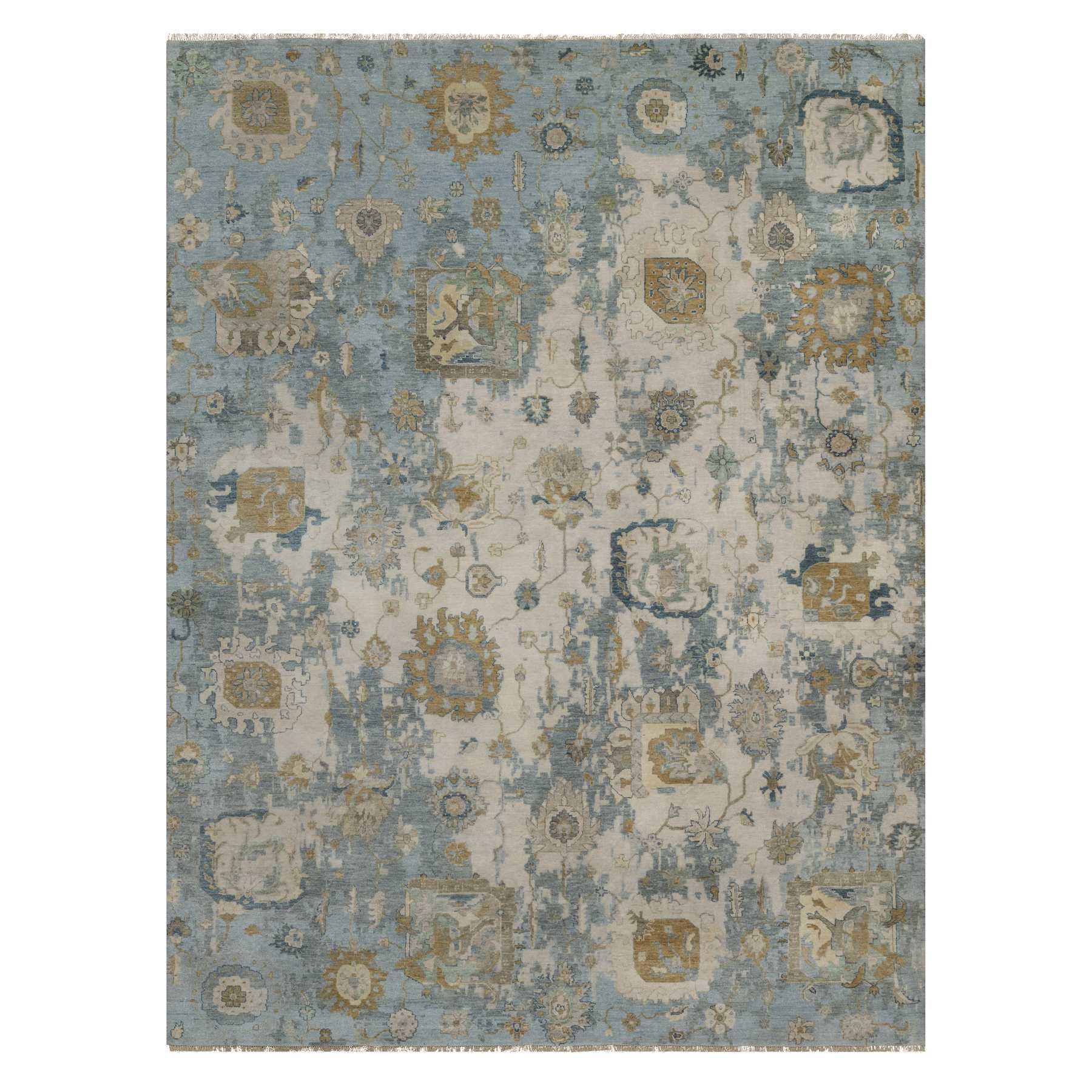 Oushak-And-Peshawar-Hand-Knotted-Rug-457120