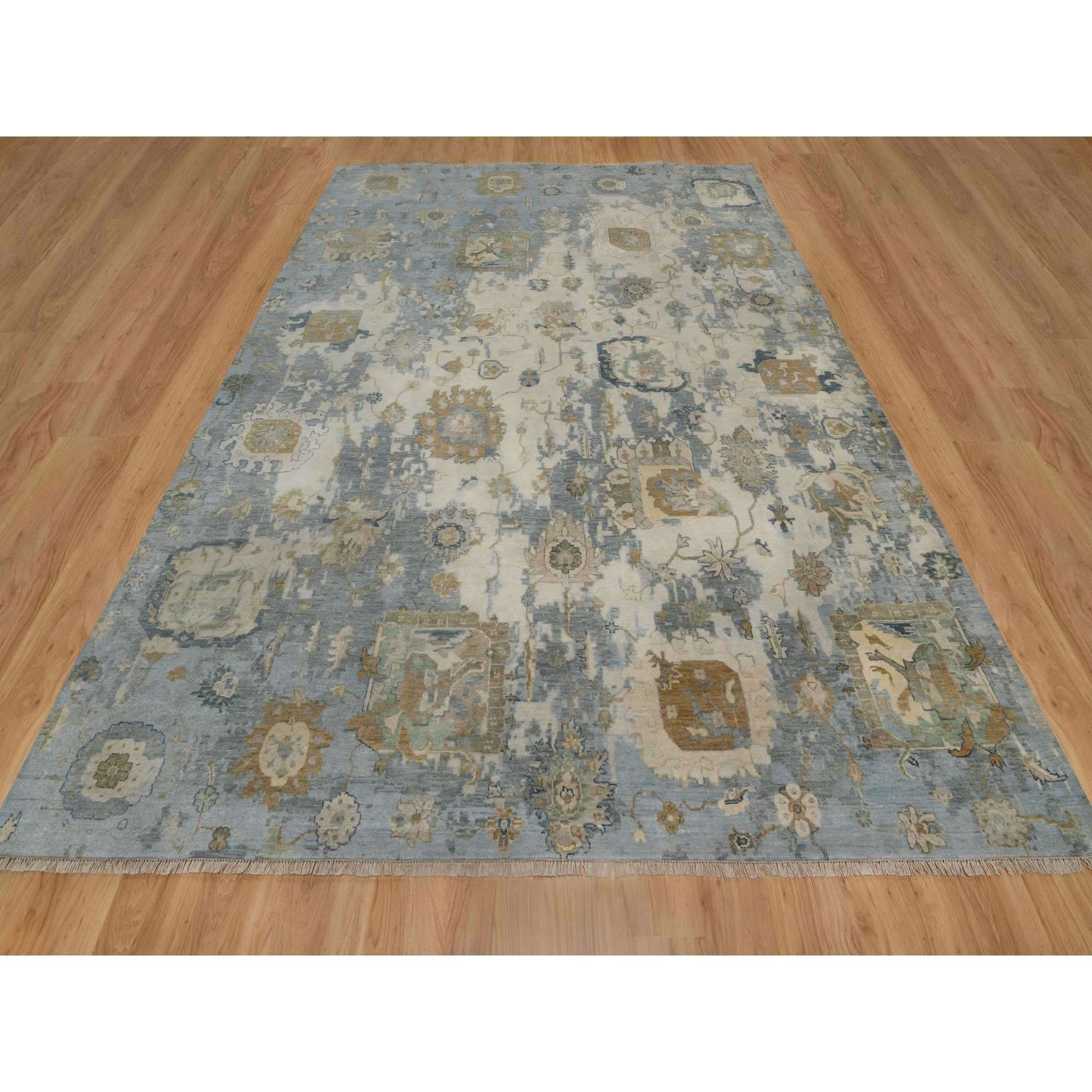 Oushak-And-Peshawar-Hand-Knotted-Rug-457120