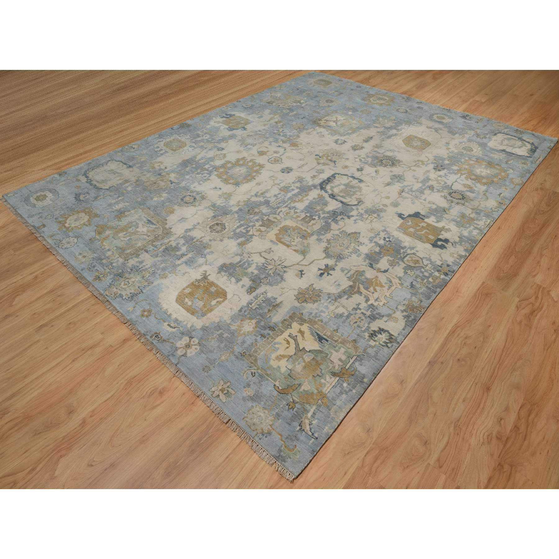 Oushak-And-Peshawar-Hand-Knotted-Rug-457120