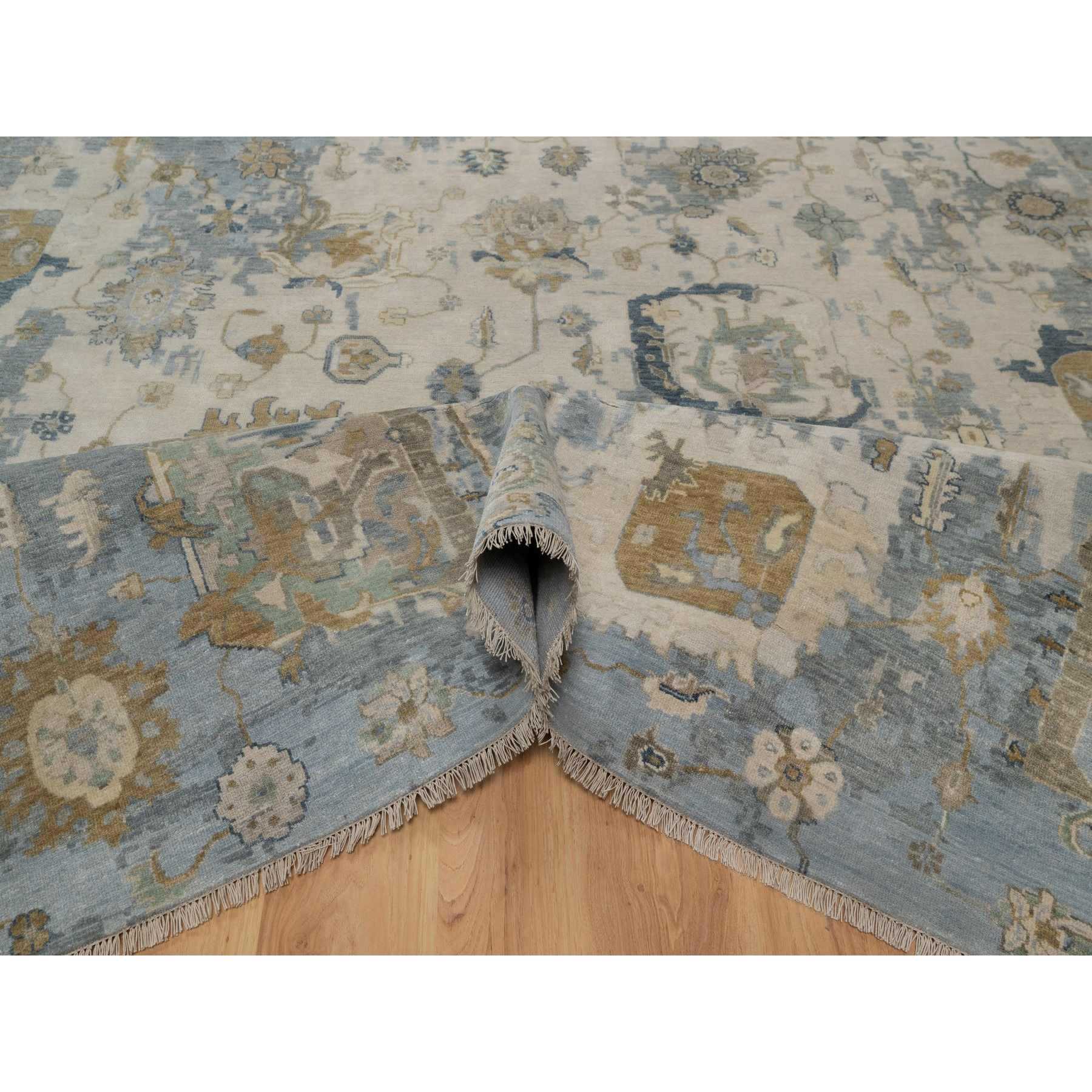 Oushak-And-Peshawar-Hand-Knotted-Rug-457120