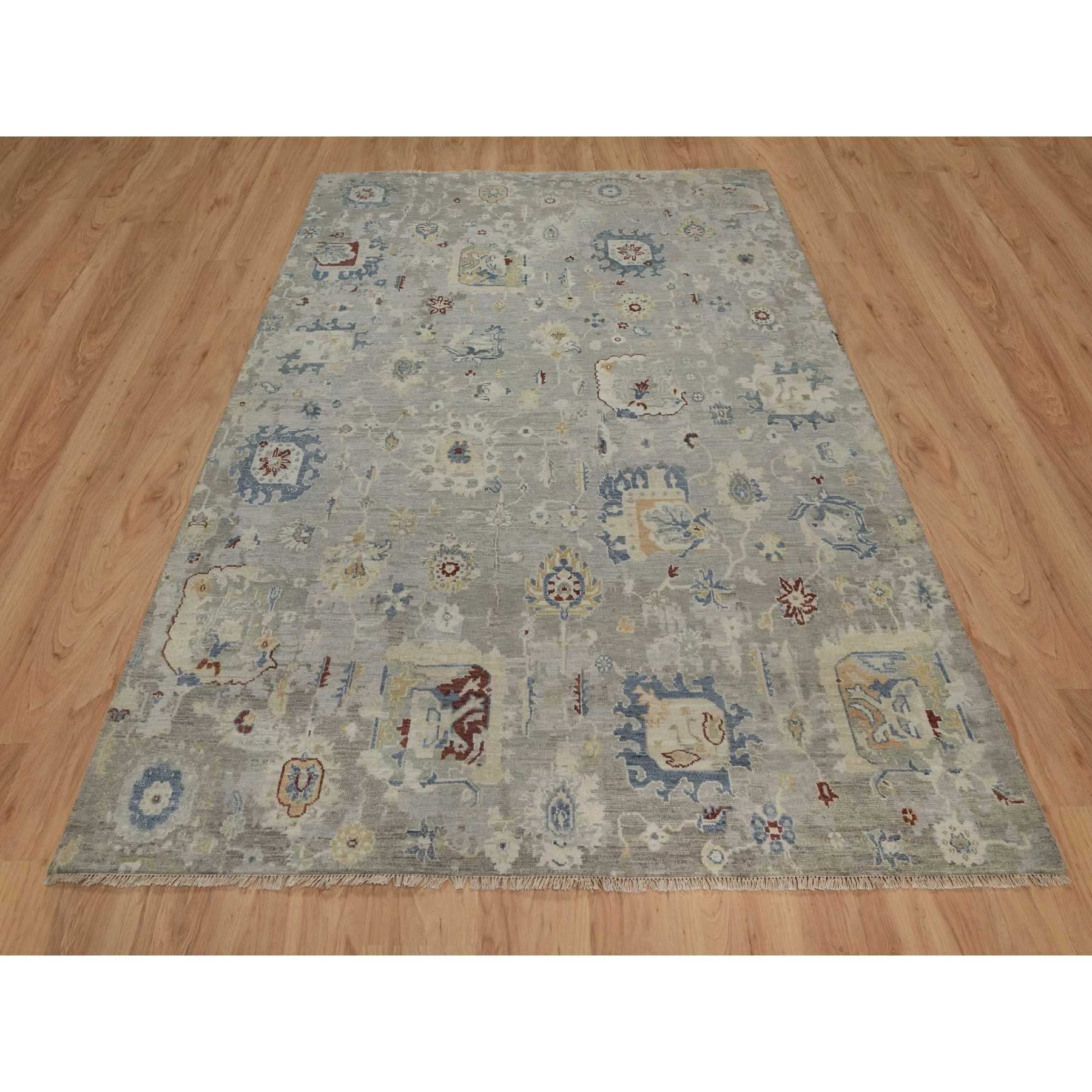 Oushak-And-Peshawar-Hand-Knotted-Rug-457165