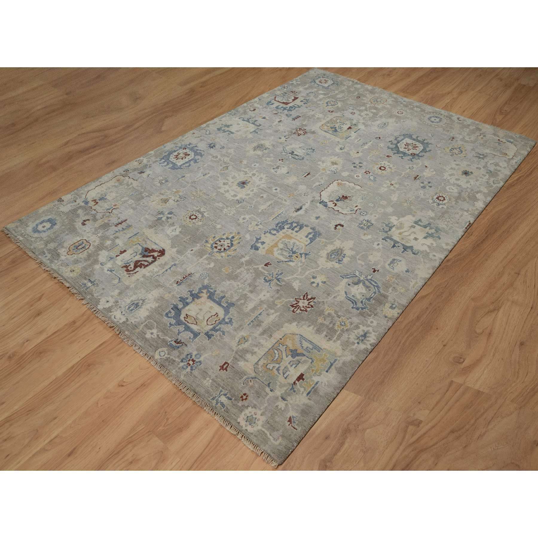 Oushak-And-Peshawar-Hand-Knotted-Rug-457165