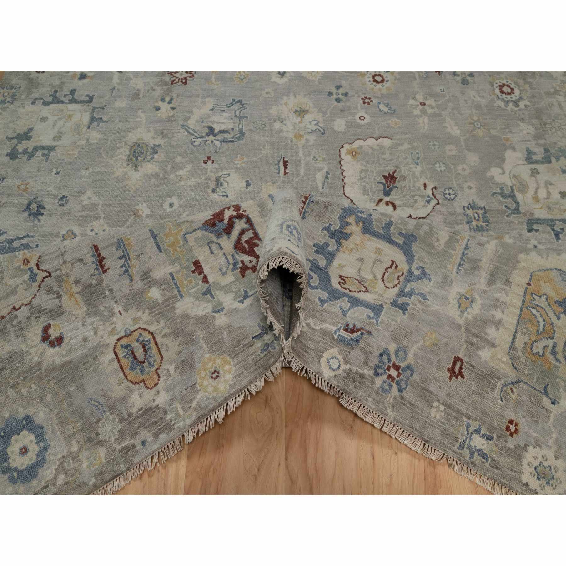 Oushak-And-Peshawar-Hand-Knotted-Rug-457165