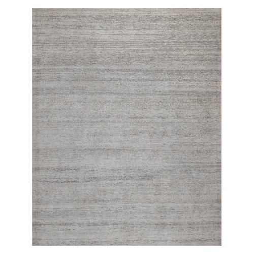 Light Gray with Soft Colors, Nepali Weave, Modern Design, Undyed Natural Wool, Shaved Low, Tone on Tone, Hand Knotted, Oriental 