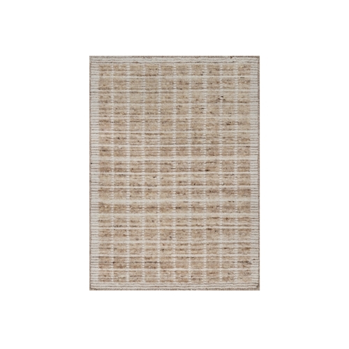 Sesame Brown, Soft to Touch, Modern Plain Decor Box Design, Luxurious Wool, Loomed Knotted, Mat, Oriental Rug