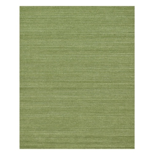 Olive Green, Hand Loomed, Plain Modern Striae Design, Tone on Tone, Soft to the Touch, Pure Wool, Oriental Rug