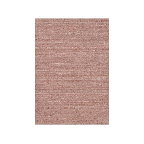 Rose Pink, Soft to the Touch Pile, Pure Wool, Plain Modern Striae Design, Hand Loomed, Mat, Oriental 