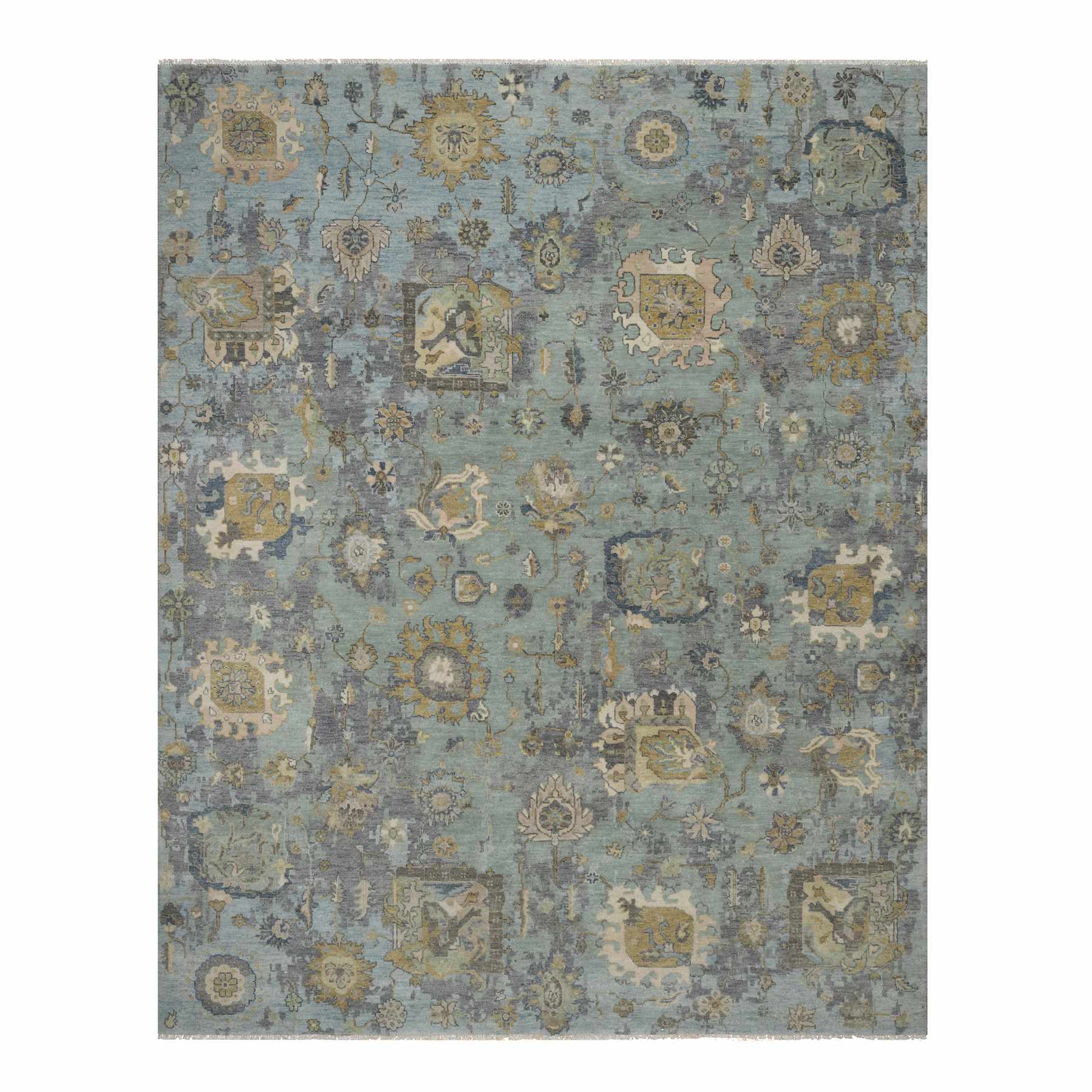Oushak-And-Peshawar-Hand-Knotted-Rug-459015