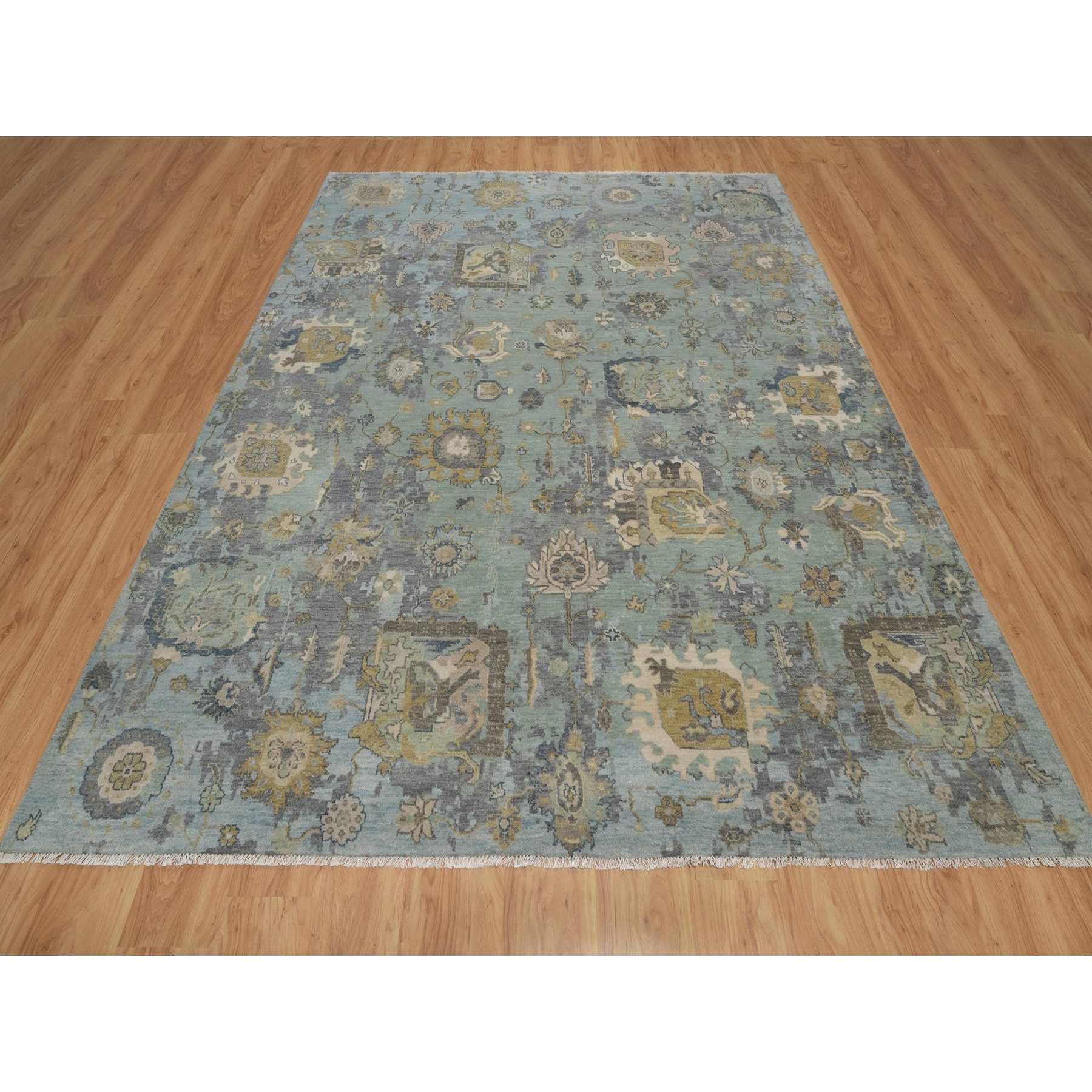 Oushak-And-Peshawar-Hand-Knotted-Rug-459015