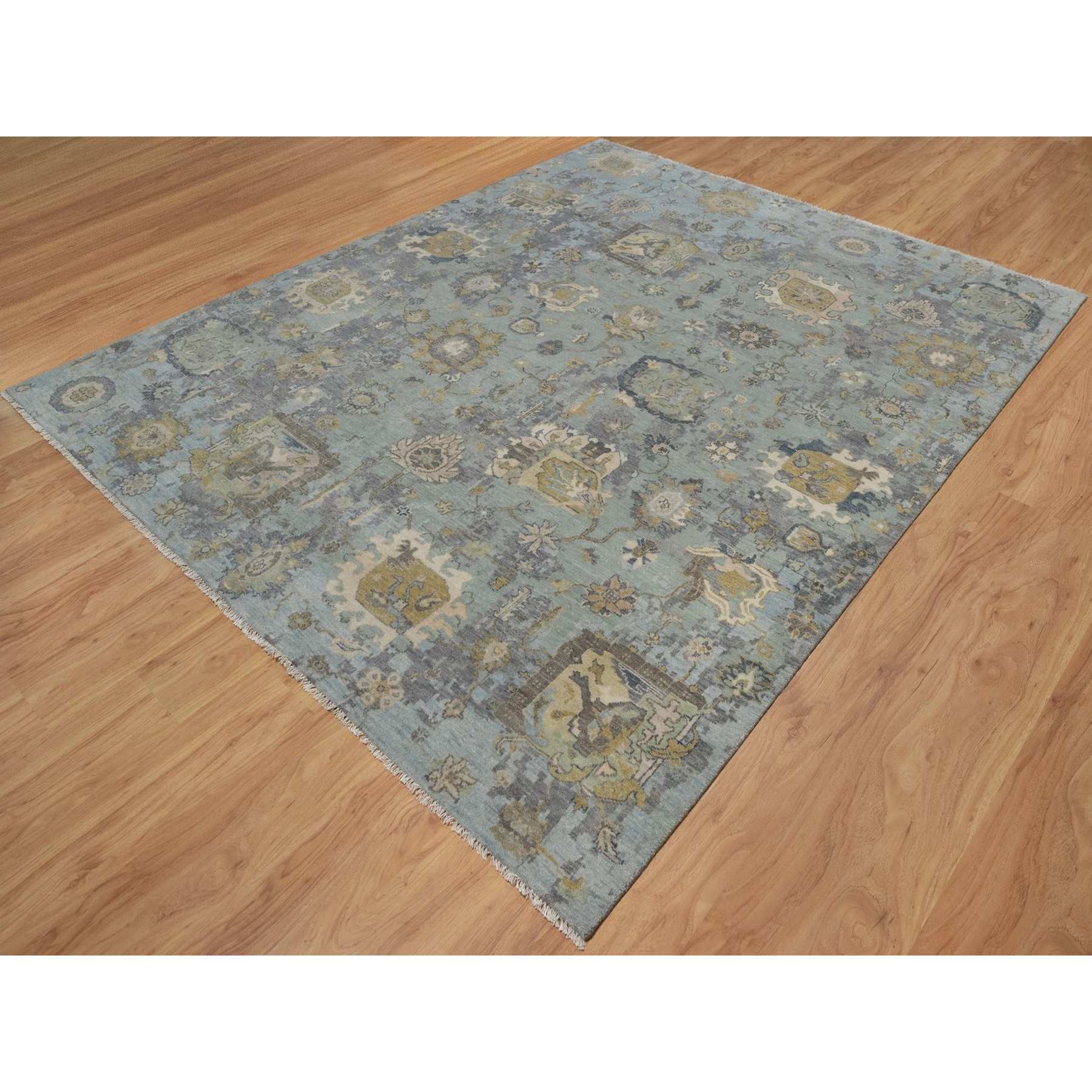 Oushak-And-Peshawar-Hand-Knotted-Rug-459015