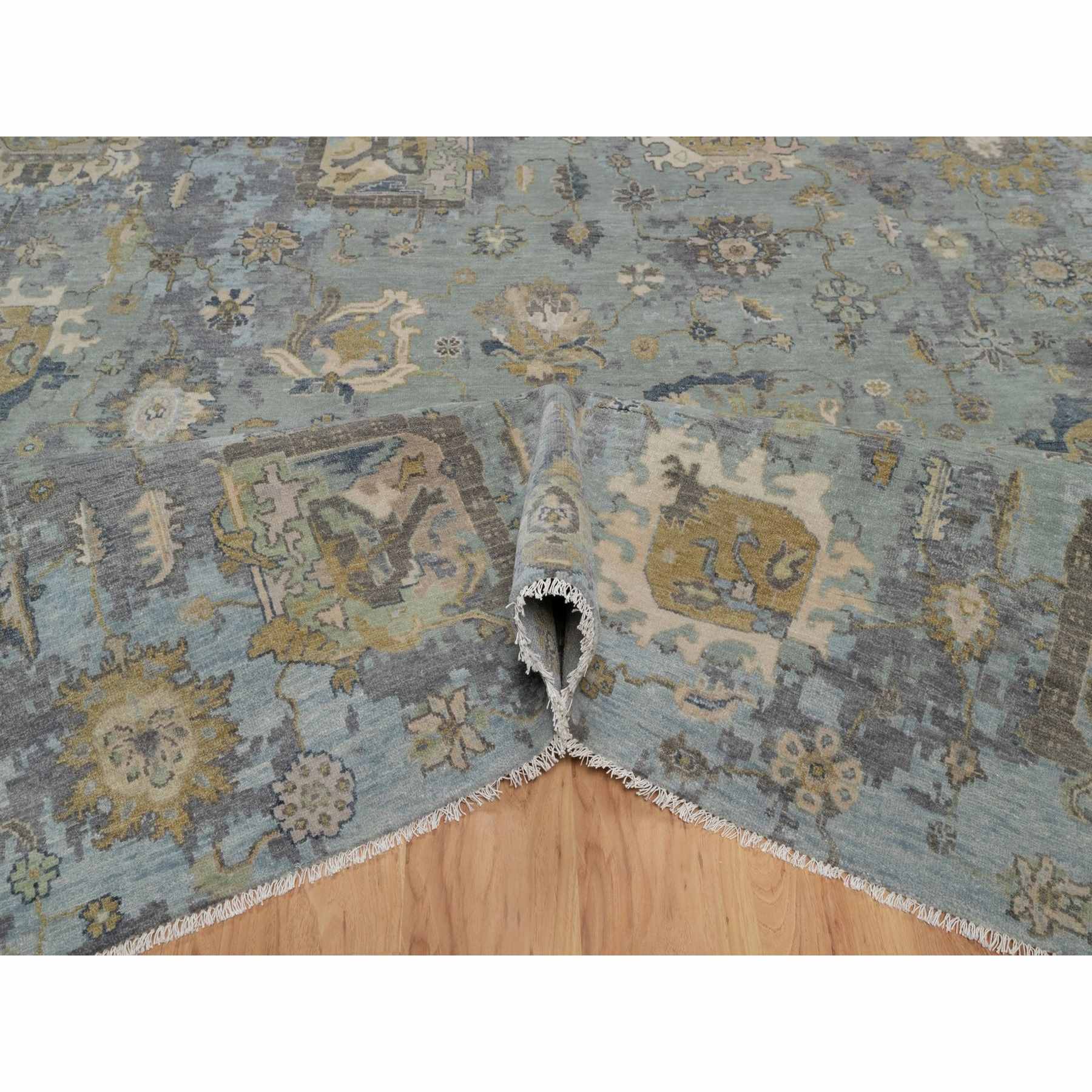 Oushak-And-Peshawar-Hand-Knotted-Rug-459015