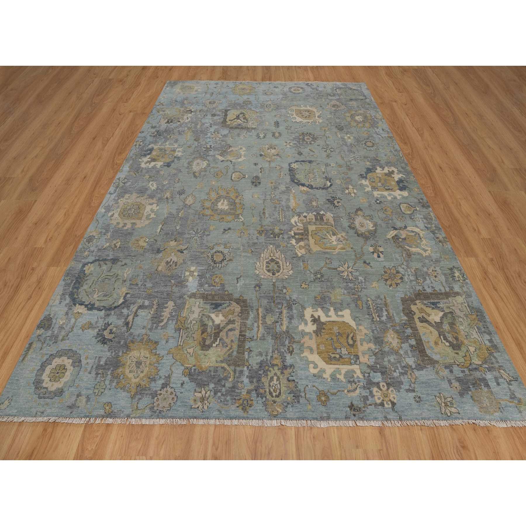Oushak-And-Peshawar-Hand-Knotted-Rug-459045