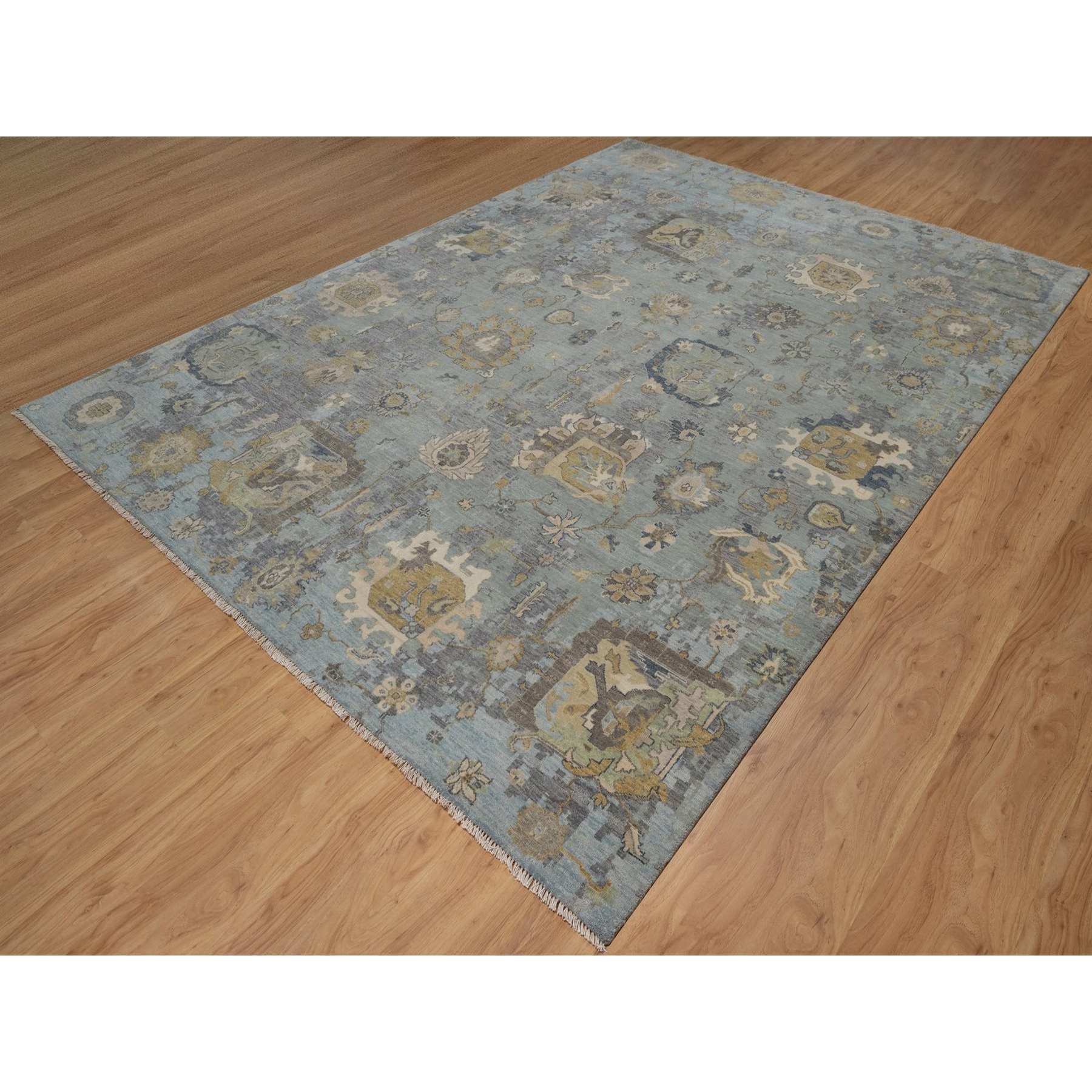 Oushak-And-Peshawar-Hand-Knotted-Rug-459045