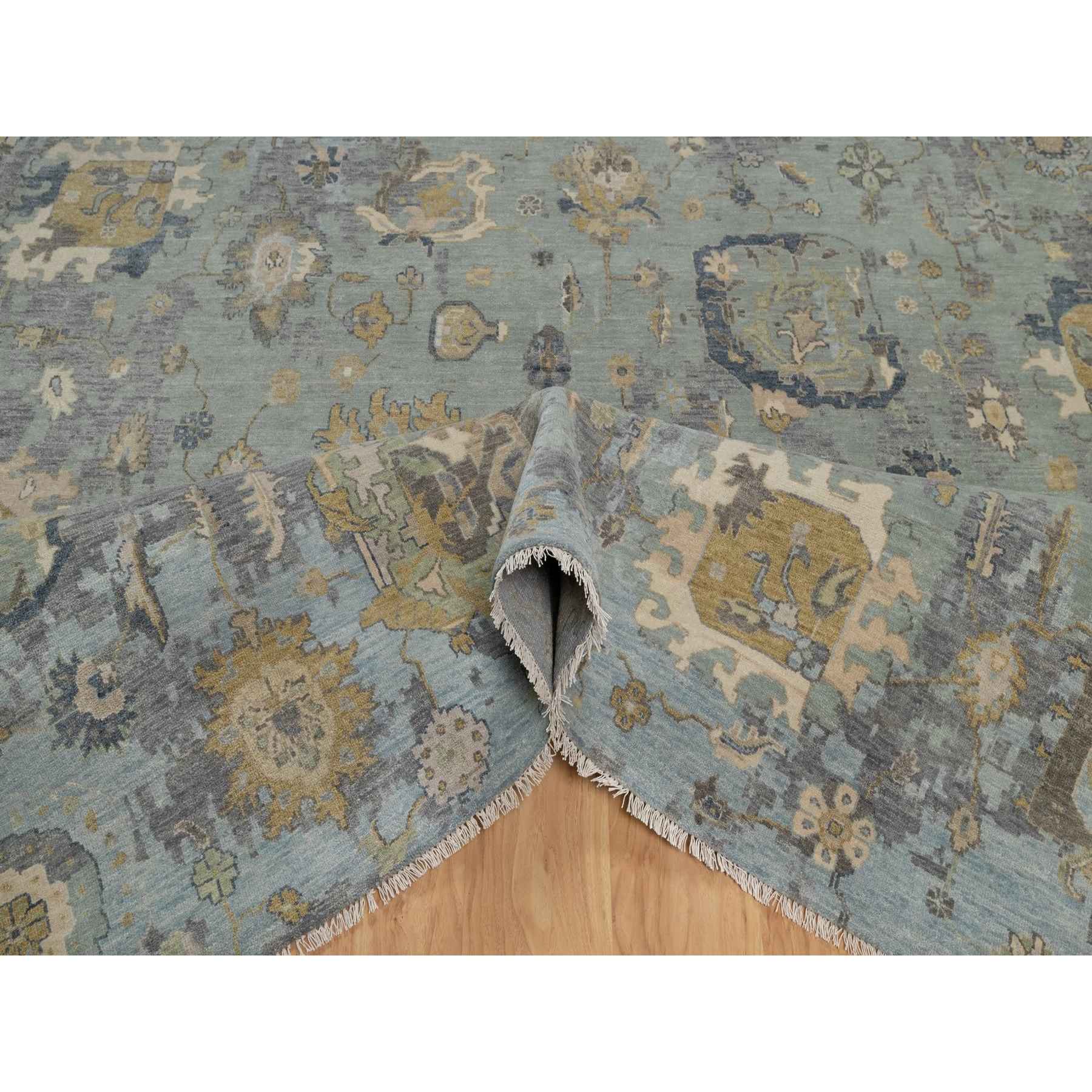 Oushak-And-Peshawar-Hand-Knotted-Rug-459045