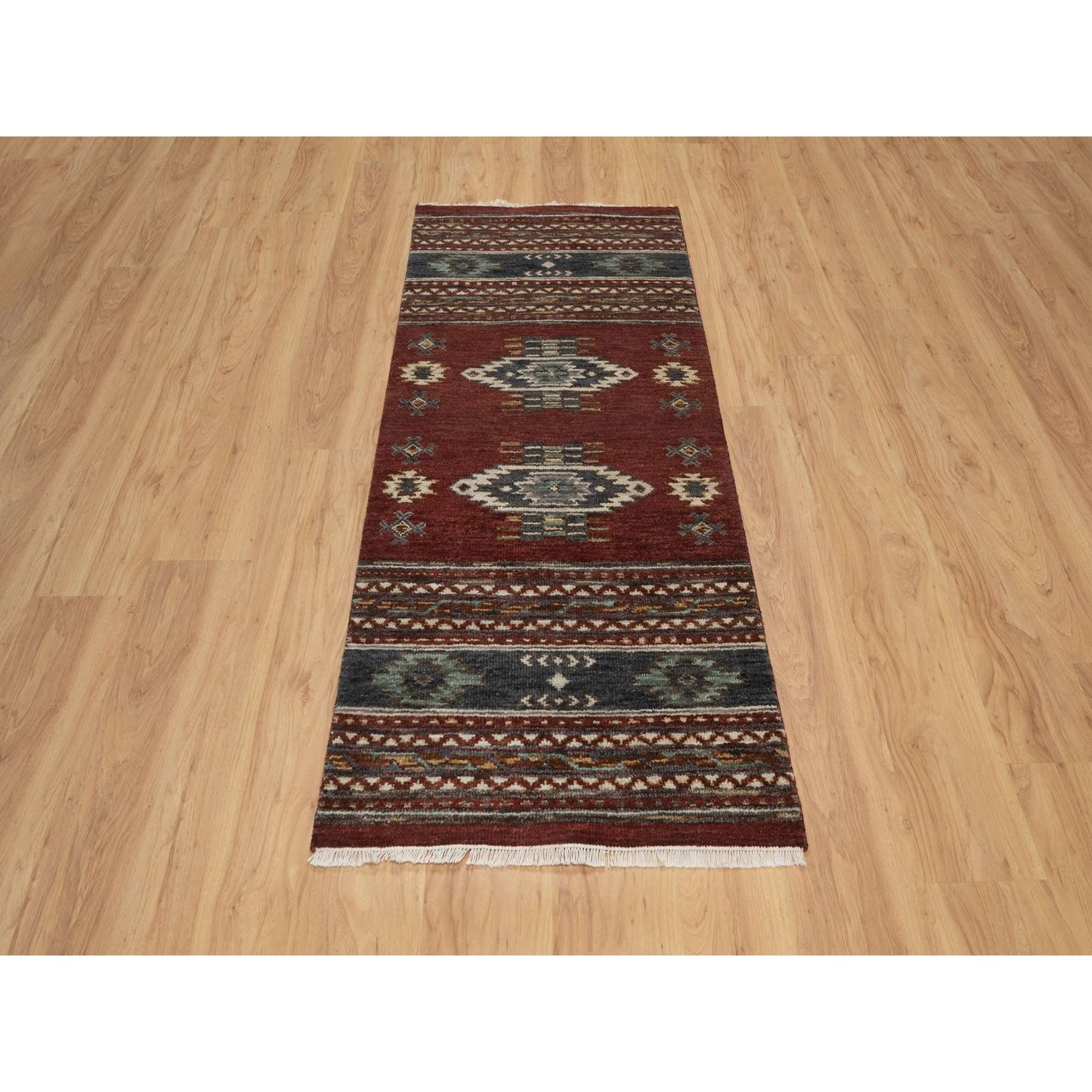Tribal-Geometric-Hand-Knotted-Rug-459100
