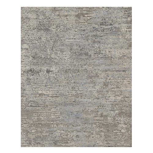 Papyrus White, Contemporary Pattern, Hand Knotted, 100% Natural Undyed Wool, Oriental 