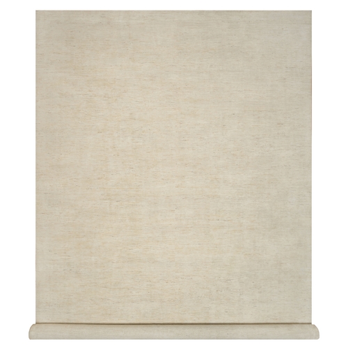 Linen White, Thick and Plush, Modern, Plain Design, Lori Buft Gabbeh, Pure Wool, Hand Knotted, Rare Mansion Size, XL, Oversized, Rug