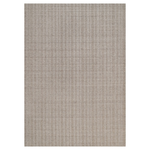 Light Brown, Vertical Stripes Design with Salt and Pepper Effect, Hand Loomed, Undyed Natural Wool, Oriental Rug