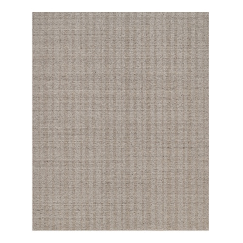Light Brown, Hand Loomed, Salt and Pepper Effect with Vertical Stripes Design, Undyed Natural Wool, Oriental Rug