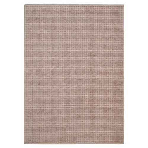 Light Pink, Pure Wool, Modern Plain Decor Box Design, Soft to the Touch, Loomed Knotted, Oriental 