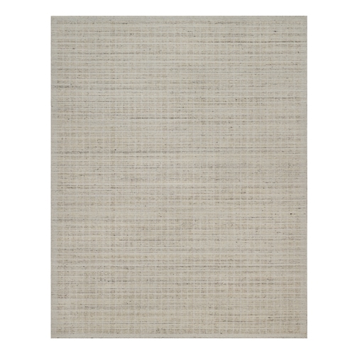 Bone White, Loomed Knotted, Modern Plain Decor Box Design, Soft to Touch, Pure Wool, Oriental 