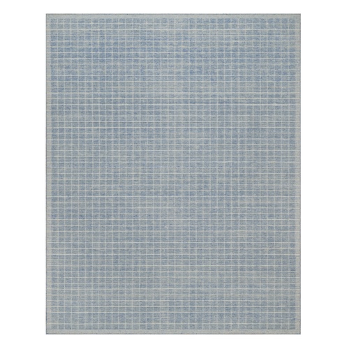 Yonder Blue, Modern Plain Decor Box Design, Loomed Knotted, Soft to Touch, Pure Wool, Oriental 