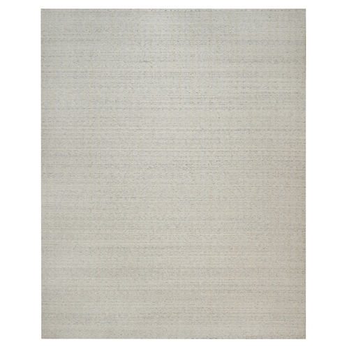 Papyrus White, Hand Loomed, Vertical Stripes Design with Salt and Pepper Effect, Undyed Natural Wool, XL, Oversized, Oriental 