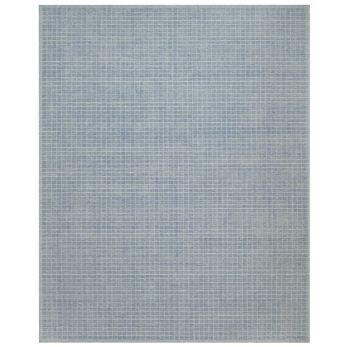 Yonder Blue, Modern Plain Decor Box Design, Soft to Touch, Loomed Knotted, Pure Wool, XL, Oversized, Oriental 