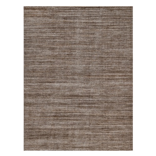 Chocolate Brown, Variegated Textured Modern Design, Indoor, Outdoor, Hand Loomed, Thick and Plush, Oriental 