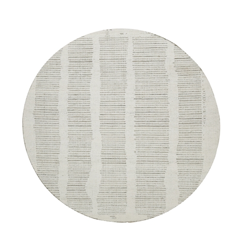 Chiffon White, Hand Woven, Flat Weave with Pile, Undyed Natural Wool, Round, Oriental 