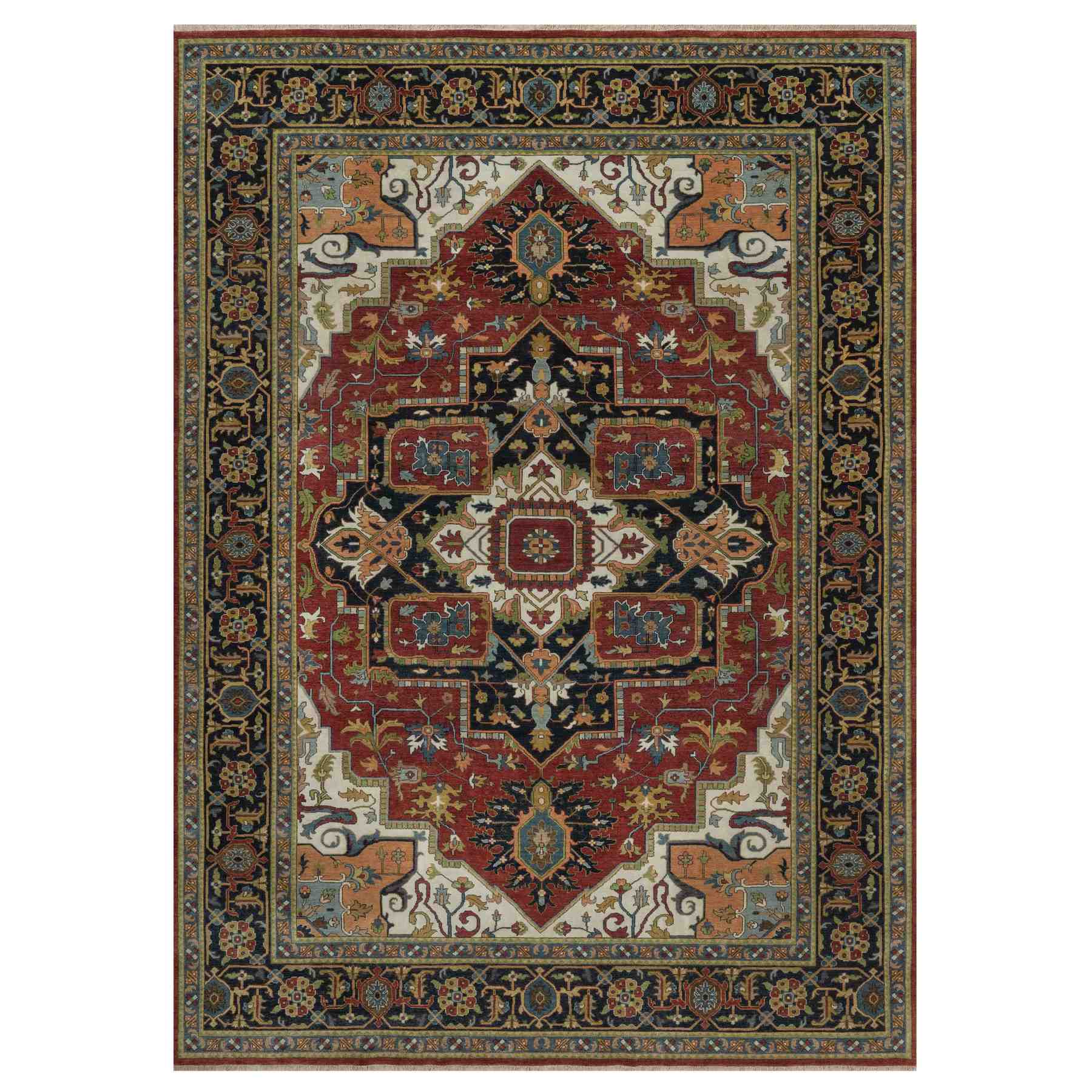 Heriz-Hand-Knotted-Rug-460220