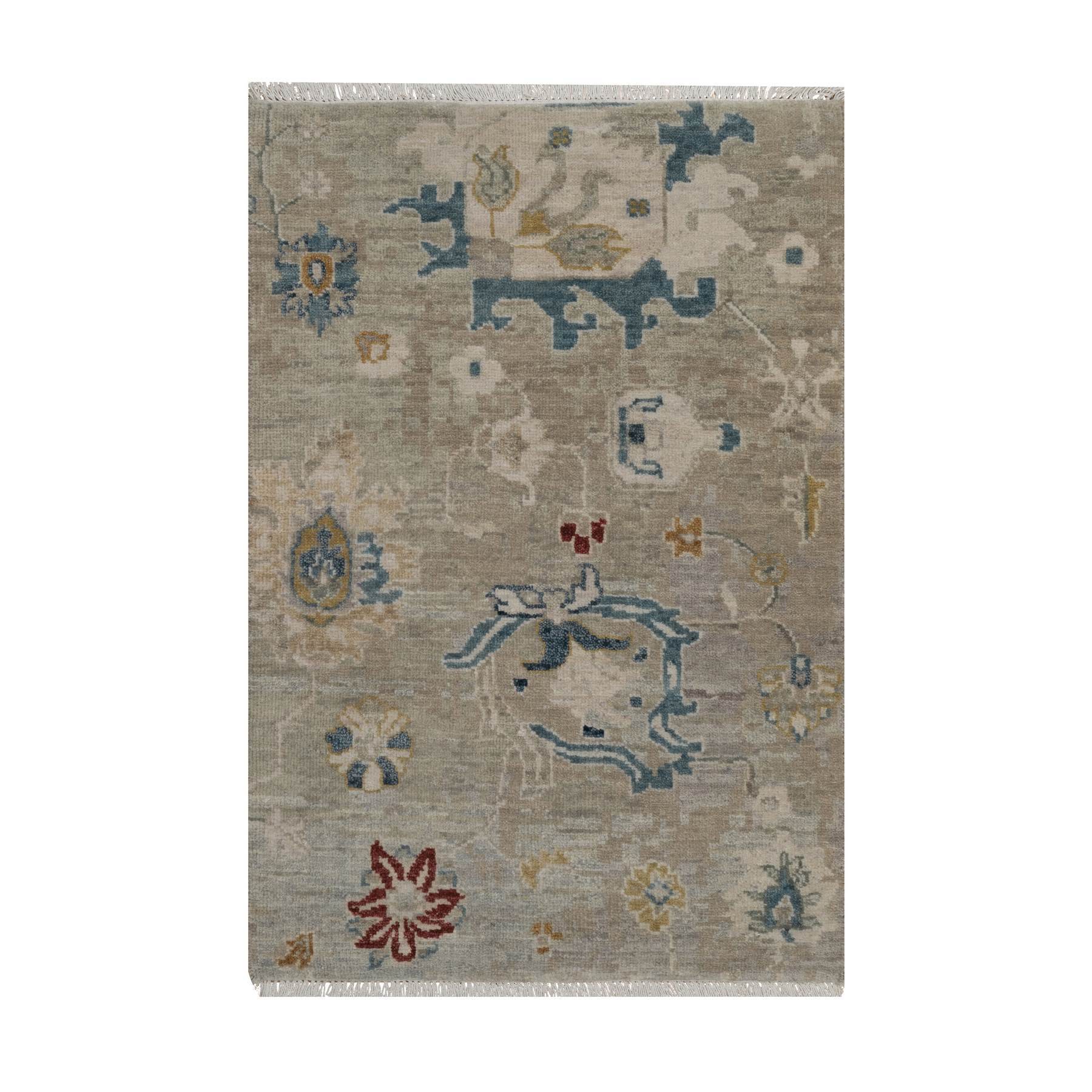 Oushak-And-Peshawar-Hand-Knotted-Rug-461600