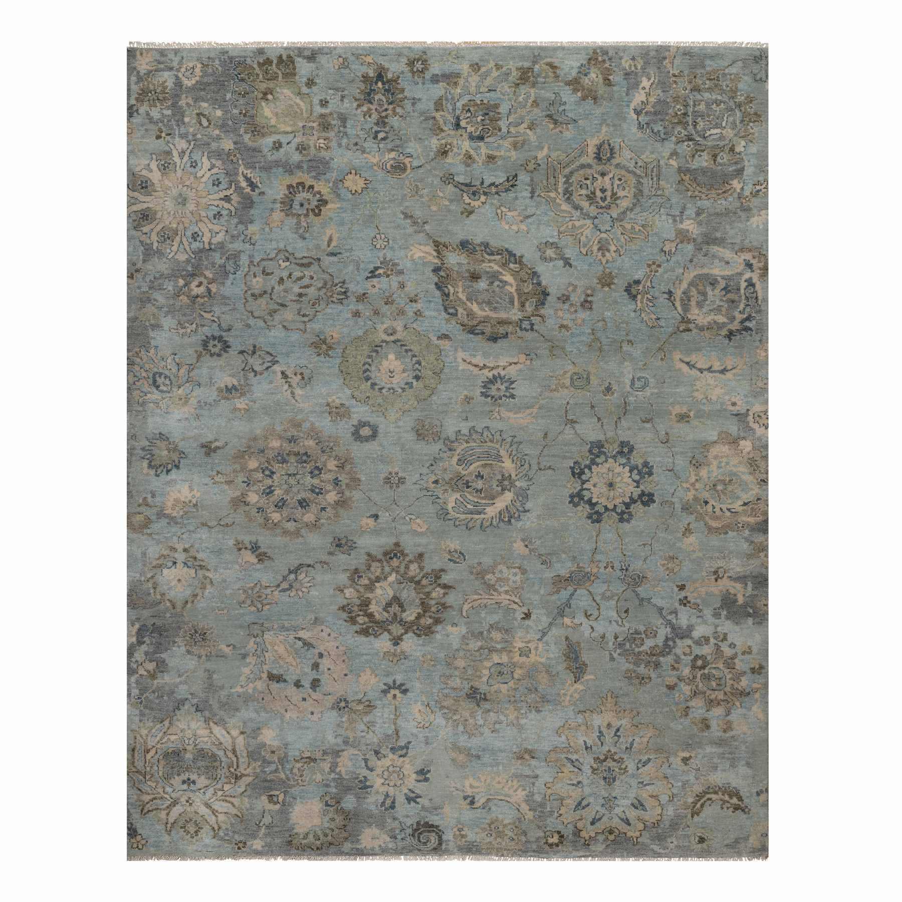 Oushak-And-Peshawar-Hand-Knotted-Rug-461650