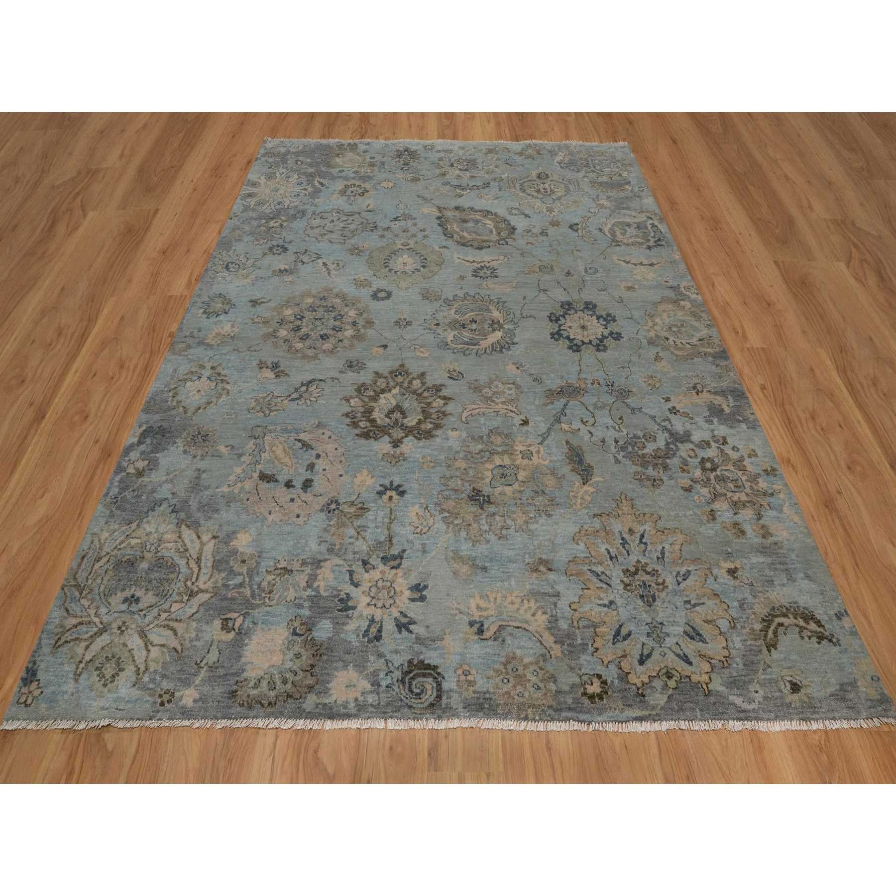 Oushak-And-Peshawar-Hand-Knotted-Rug-461650