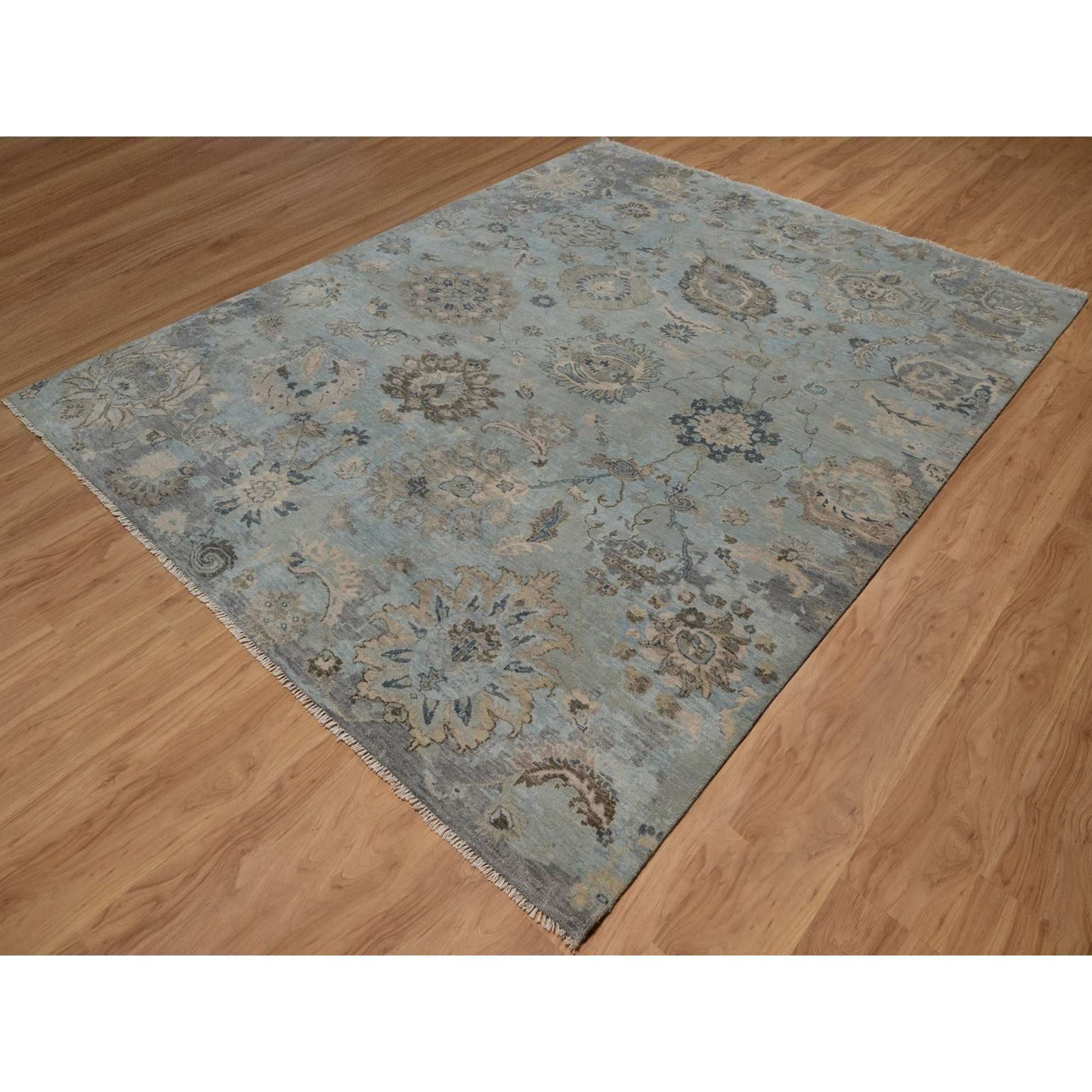 Oushak-And-Peshawar-Hand-Knotted-Rug-461650