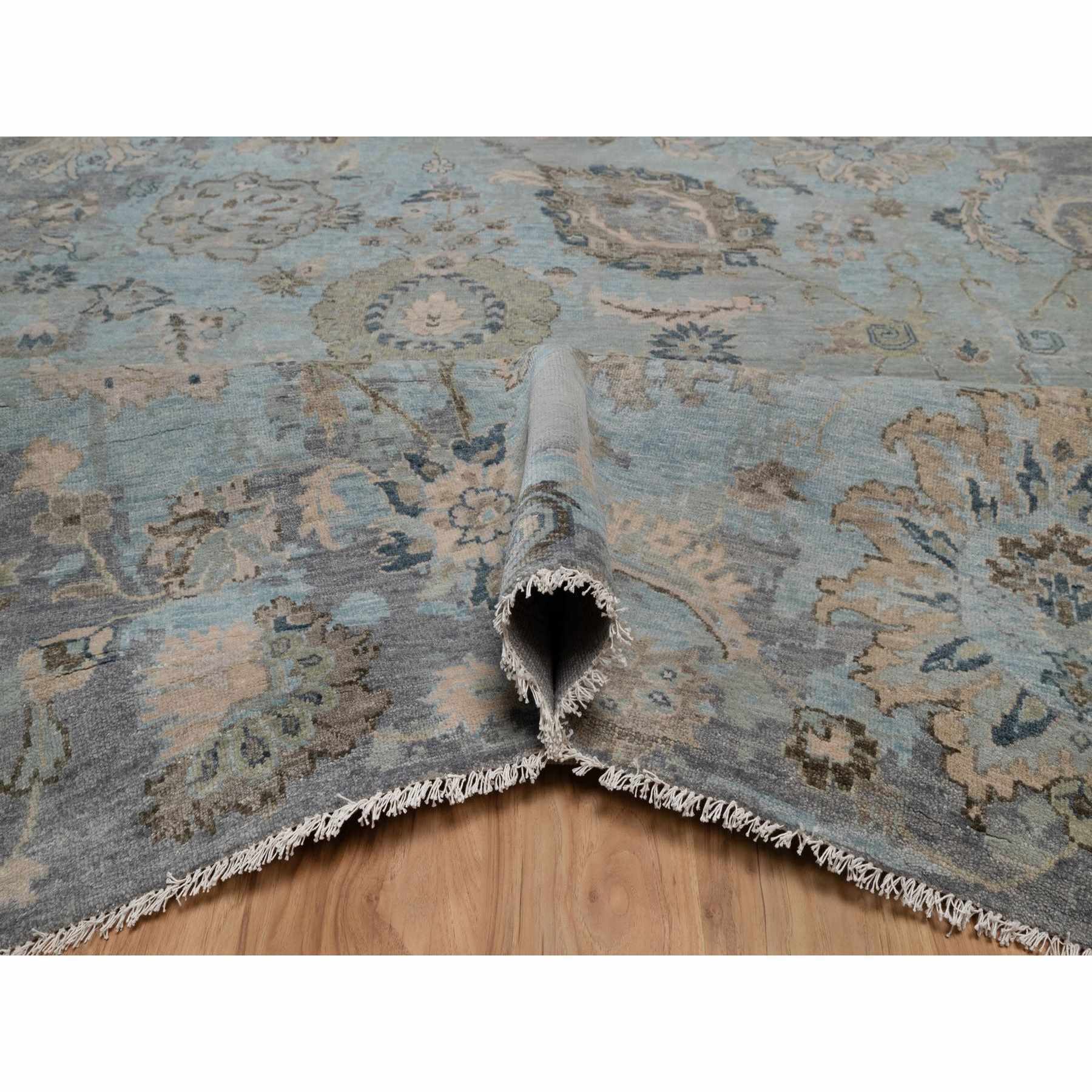 Oushak-And-Peshawar-Hand-Knotted-Rug-461650