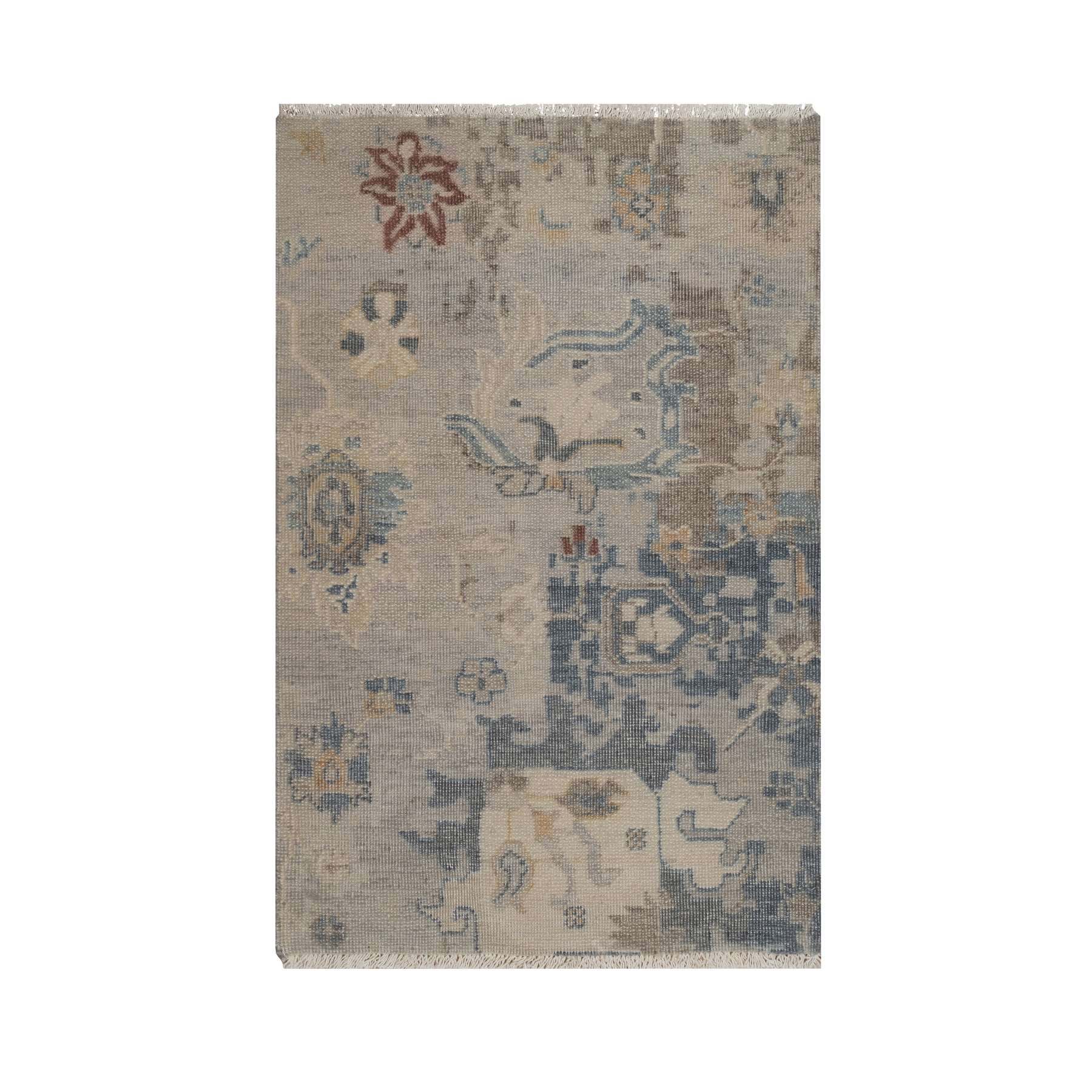 Oushak-And-Peshawar-Hand-Knotted-Rug-461725