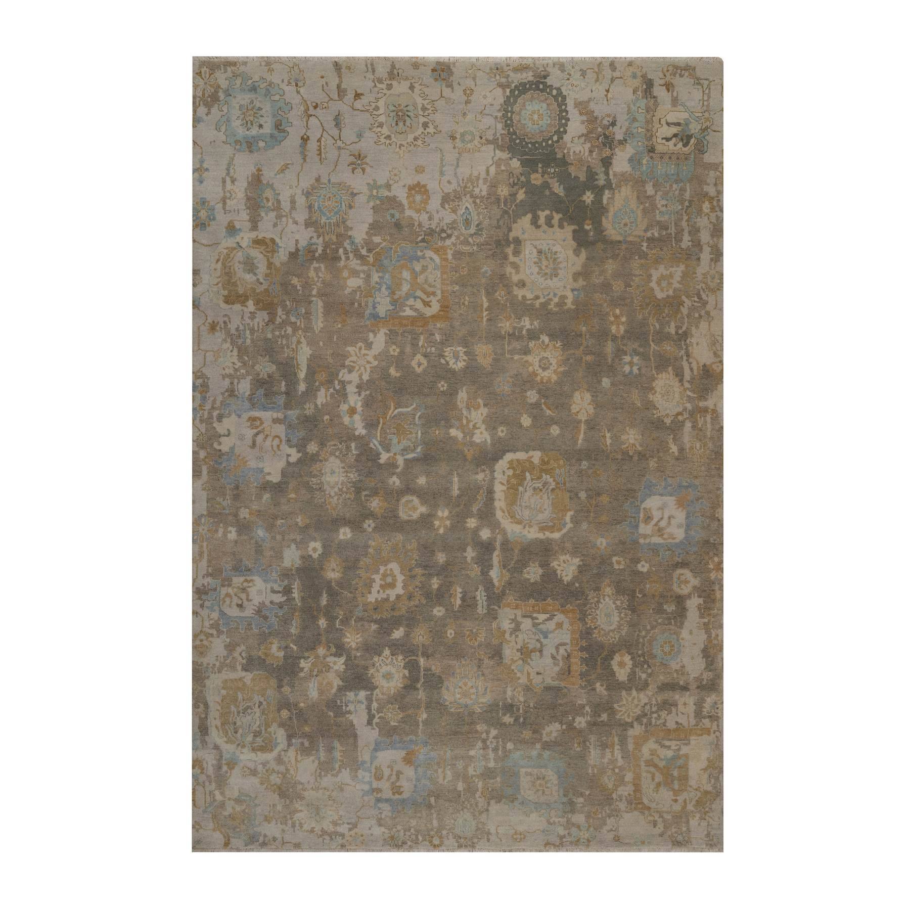 Oushak-And-Peshawar-Hand-Knotted-Rug-461800